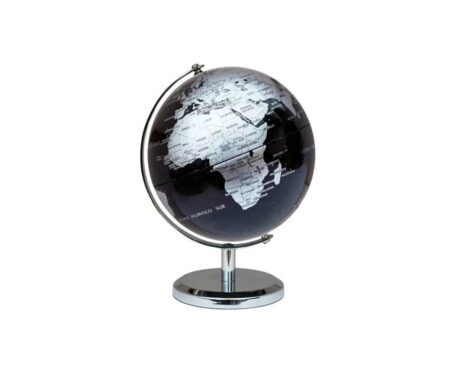 GLOBOS TERRAQUEOS 140M 14 CM BASE CROMADA PLATA