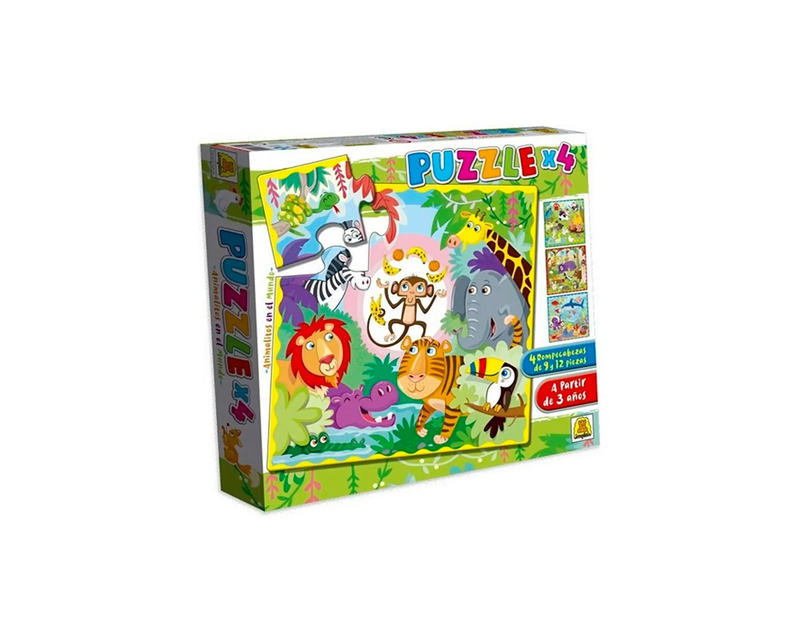 PUZZLE IMPLAS 24 ANIMALITOS POR EL MUNDO X 4
