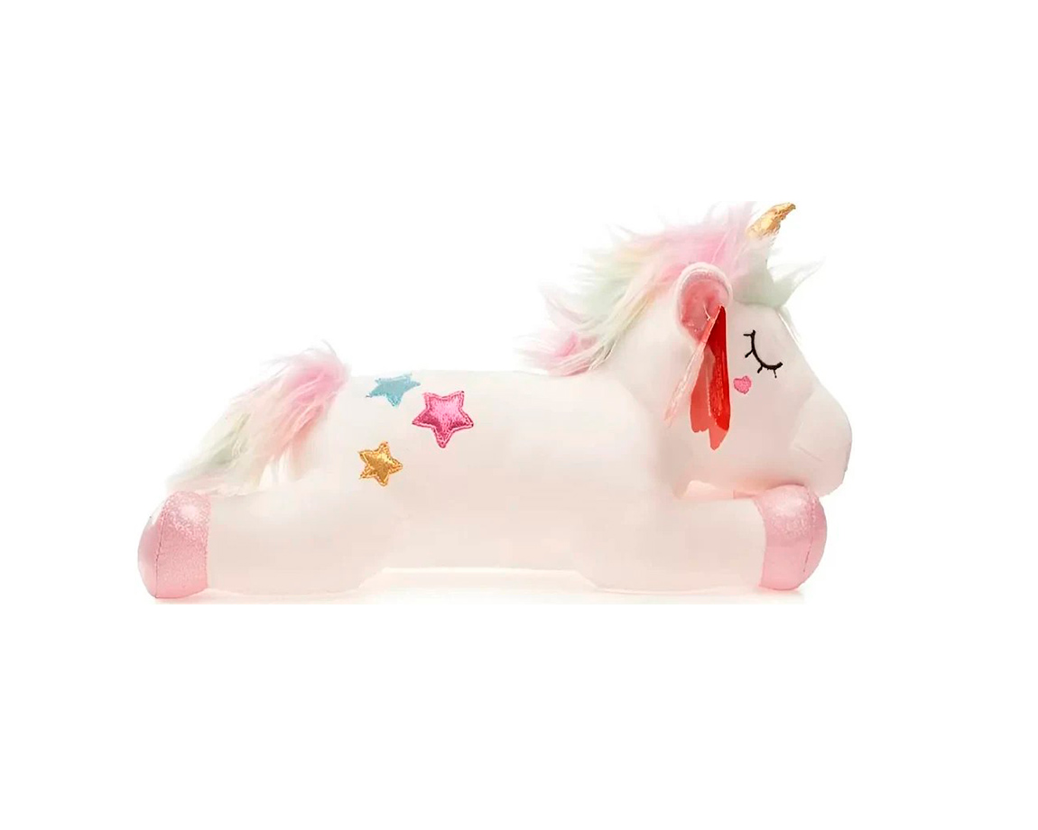 PELUCHE 8267 UNICORNIO ECHADO SPANDEX 37 CM