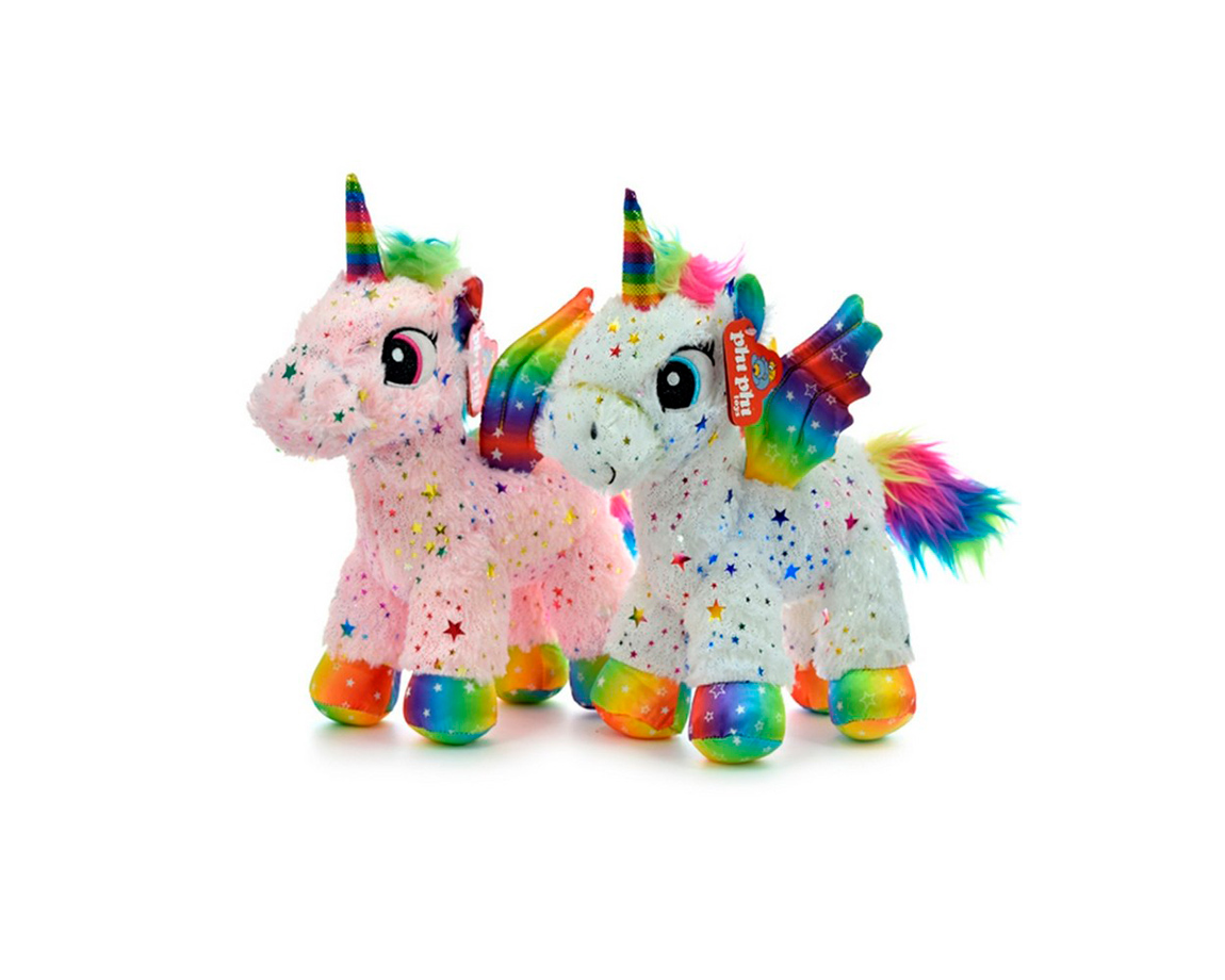 PELUCHE 4159 UNICORNIO PARADO 30 CM CON CORAZONCITOS APLICADOS