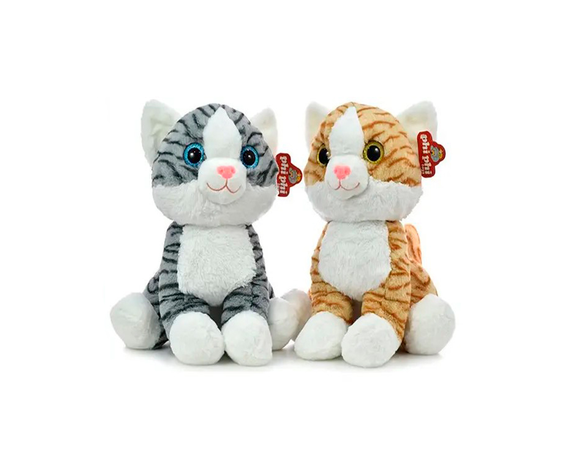 PELUCHE 3972 GATO PARADO 30 CM CON OJOS VIDRIOSOS