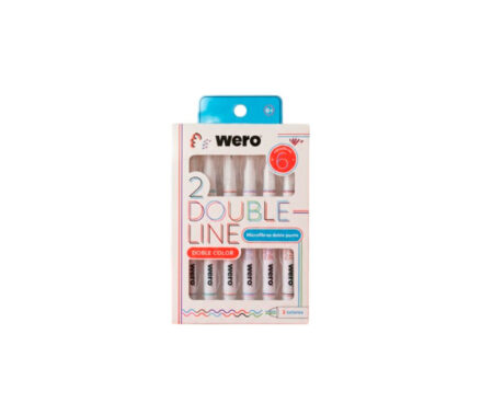 MARCADOR WERO WE4428 x6 DOBLE LINEA 2 PUNTAS