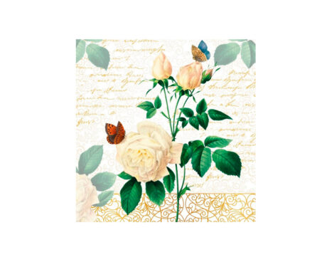 SERVILLETAS EQ DECOUPAGE 33x33CM x20 U. 6081/192002 ROSA Y ENCAJE