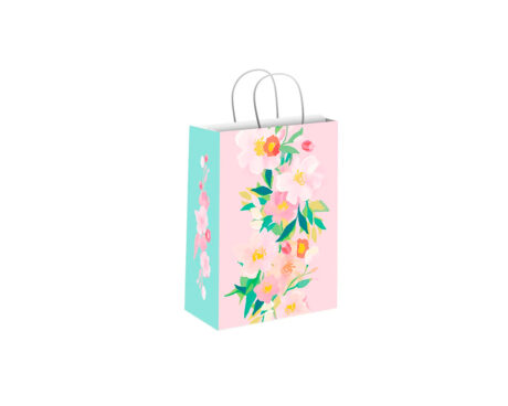 BOLSA BRANDPACK DISEÑOS FLORES ROSA 18X20