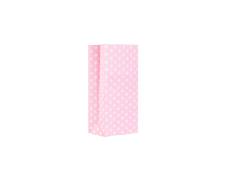 BOLSA BRANDPACK COTILLON LUNARES BLANCOS FONDO ROSA 12X24 10 UNI