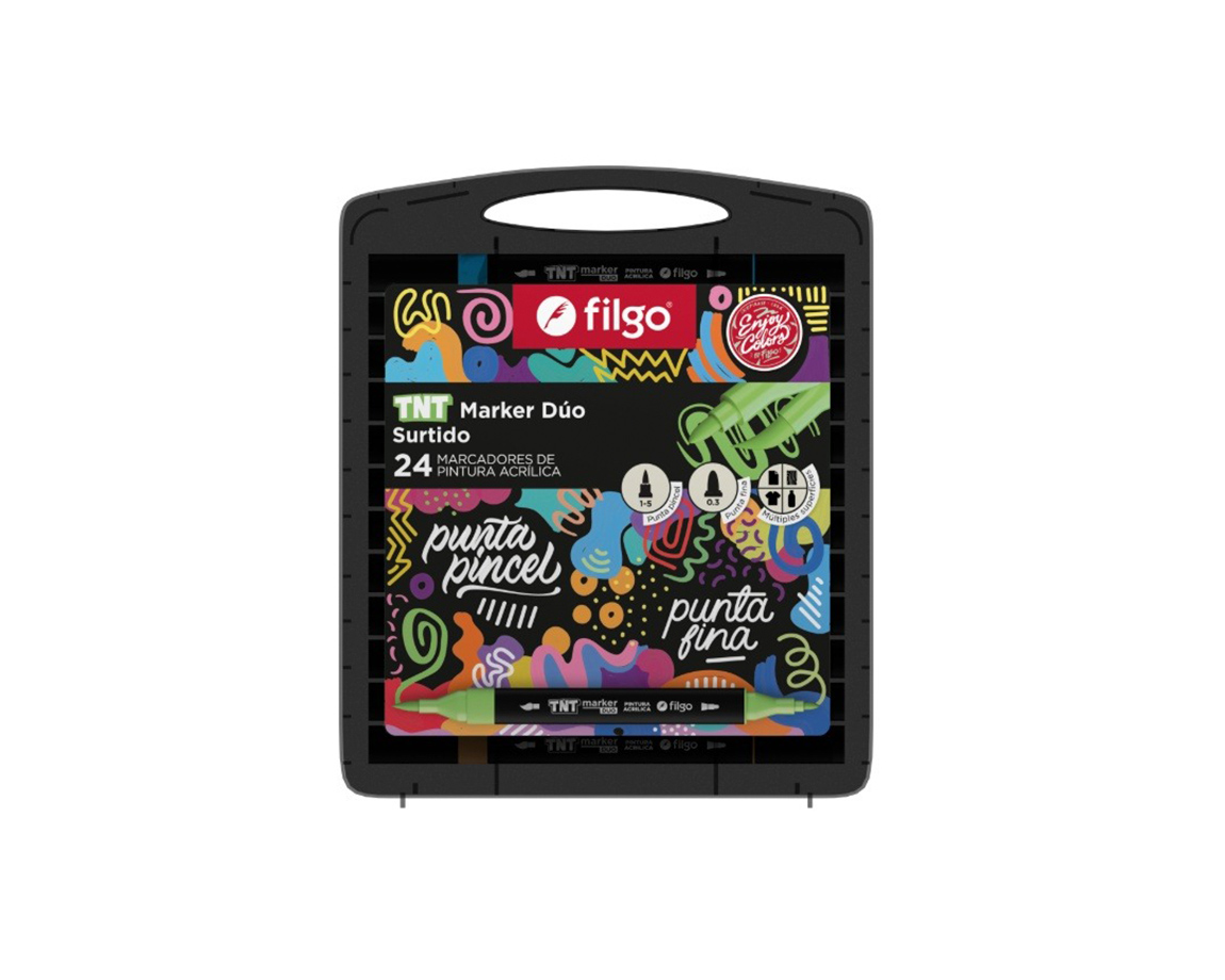 MARCADOR FILGO TNT DUO MARKER x 24 UNID. SURT.