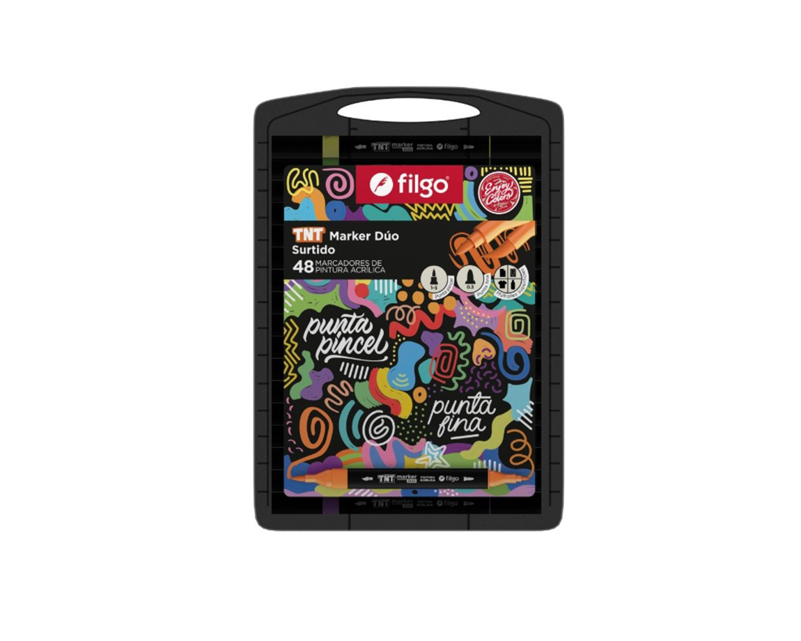 MARCADOR FILGO TNT DUO MARKER x 48 UNID. SURT.