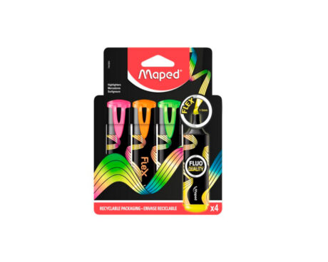 RESALTADOR MAPED FLEX FLUO x 4 UNID. -740300-