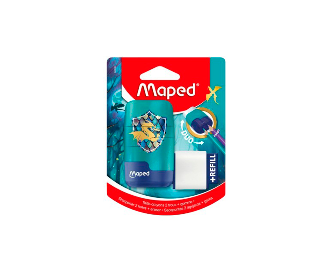 SACAPUNTAS PLAST. MAPED DRAGON 49224 2 BOCAS + REFILL