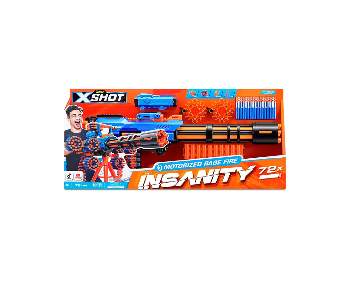 JUGUETE ZURU X-SHOT 7477 INSANITY MOTORISED RAGE FIRE
