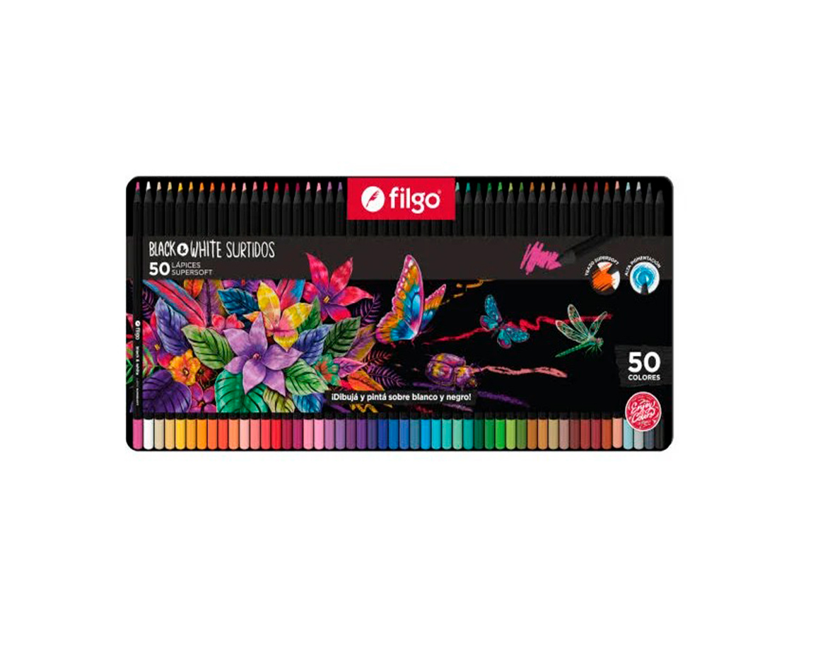 PINTURITAS FILGO BLACK & WHITE x50 COL SUPERSOFT (EM50-SUR)