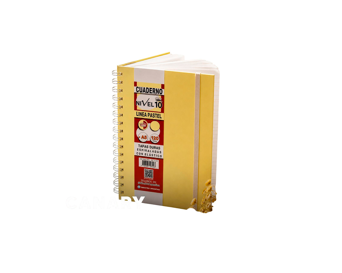 CUADERNO NIVEL 10 A4 CANARY PASTEL AMARILLO T/D 120 H =