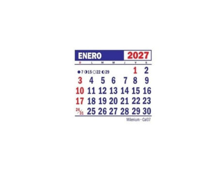 MENSUALES MILENIUM CAL07 MIGNON 5x5 cm PACK x 50 U. 2027