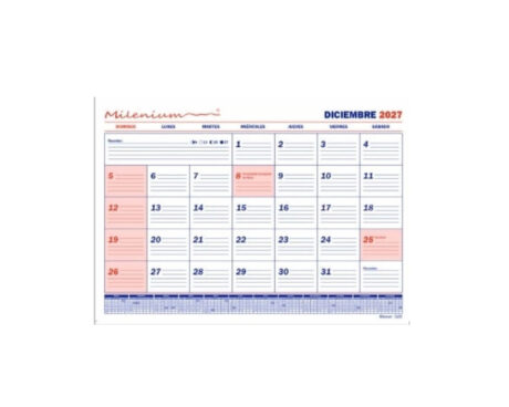 MENSUALES MILENIUM CAL35 - 23x32.5 cm PACK x 10 U. 2027