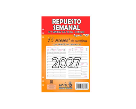 REPUESTO AGENDA NIVEL 10 3298 N°7 SEMANAL 2027