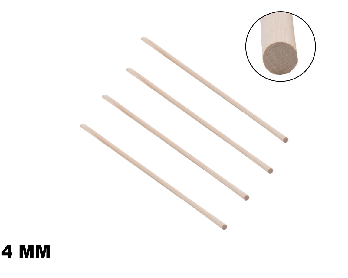 MADERA TARUGOS PINO DIAMETRO  4MM.x 20 U.