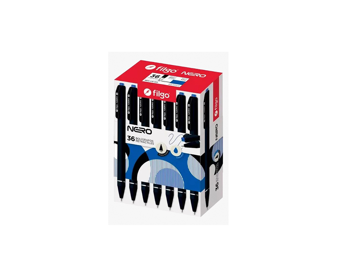 BOLIGRAFO FILGO NERO AZUL RET