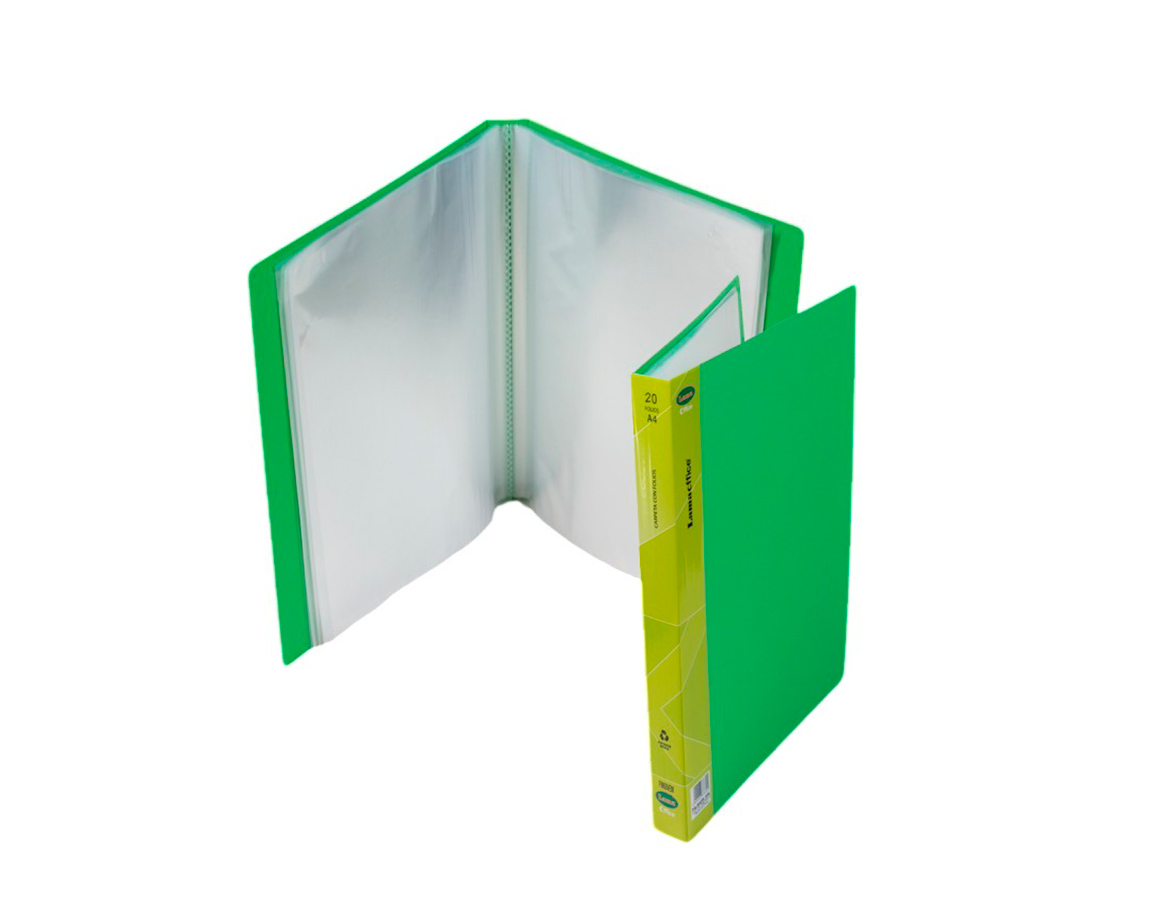 CARPETA LAMA OFFICE FM20F OFICIO 20 FOLIOS PASTEL VERDE MANZ