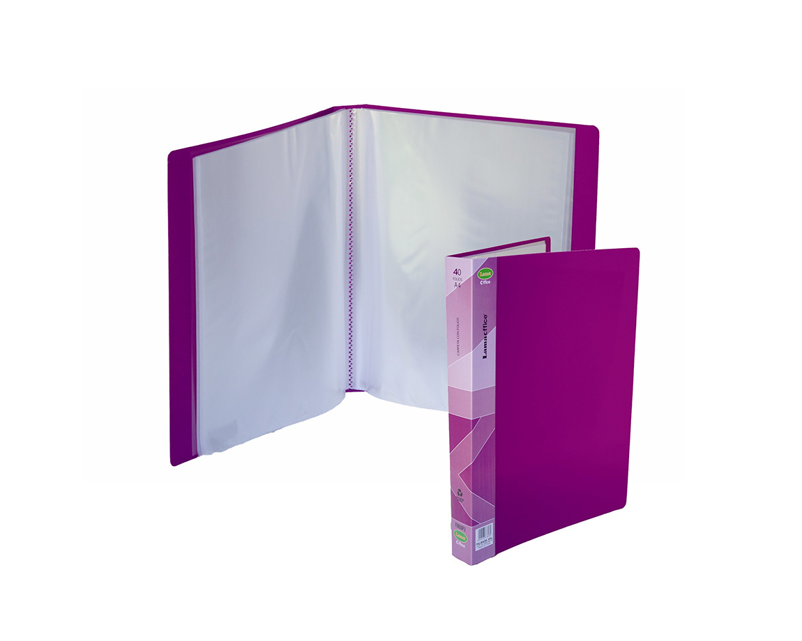 CARPETA LAMA OFFICE FM20 A4 20 FOLIOS PASTEL PURPURA