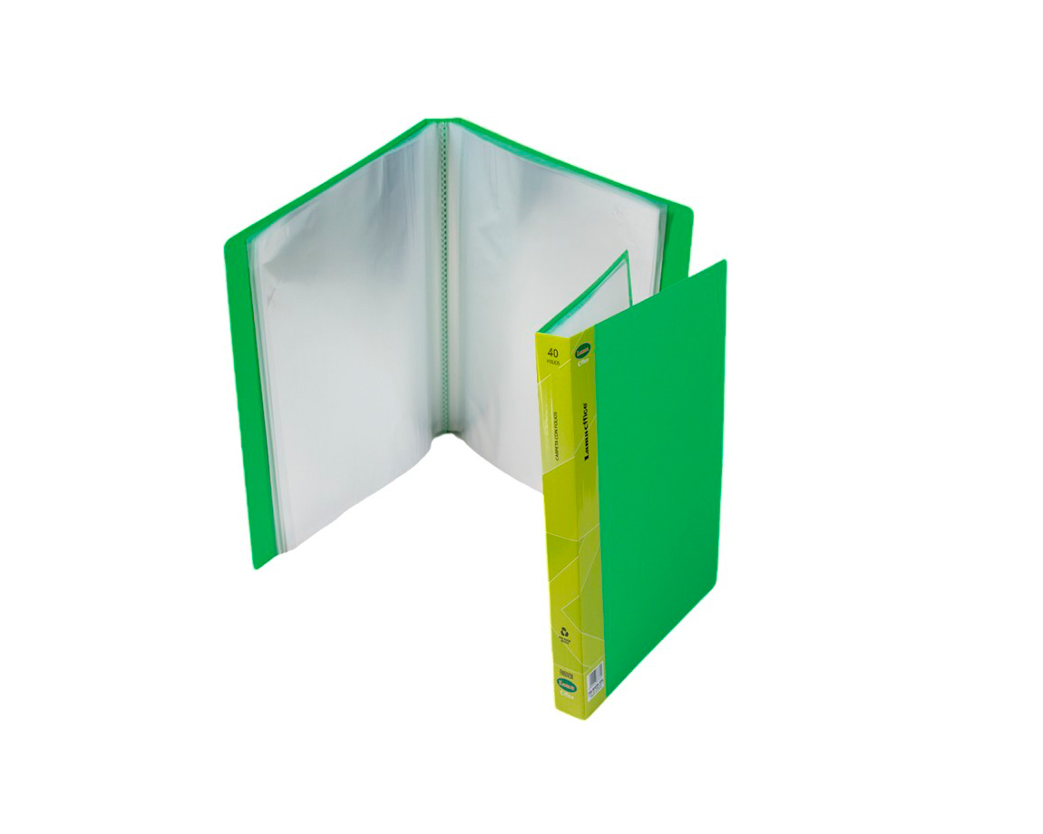 CARPETA LAMA OFFICE FM40F OFICIO 40 FOLIOS PASTEL VERDE MANZ