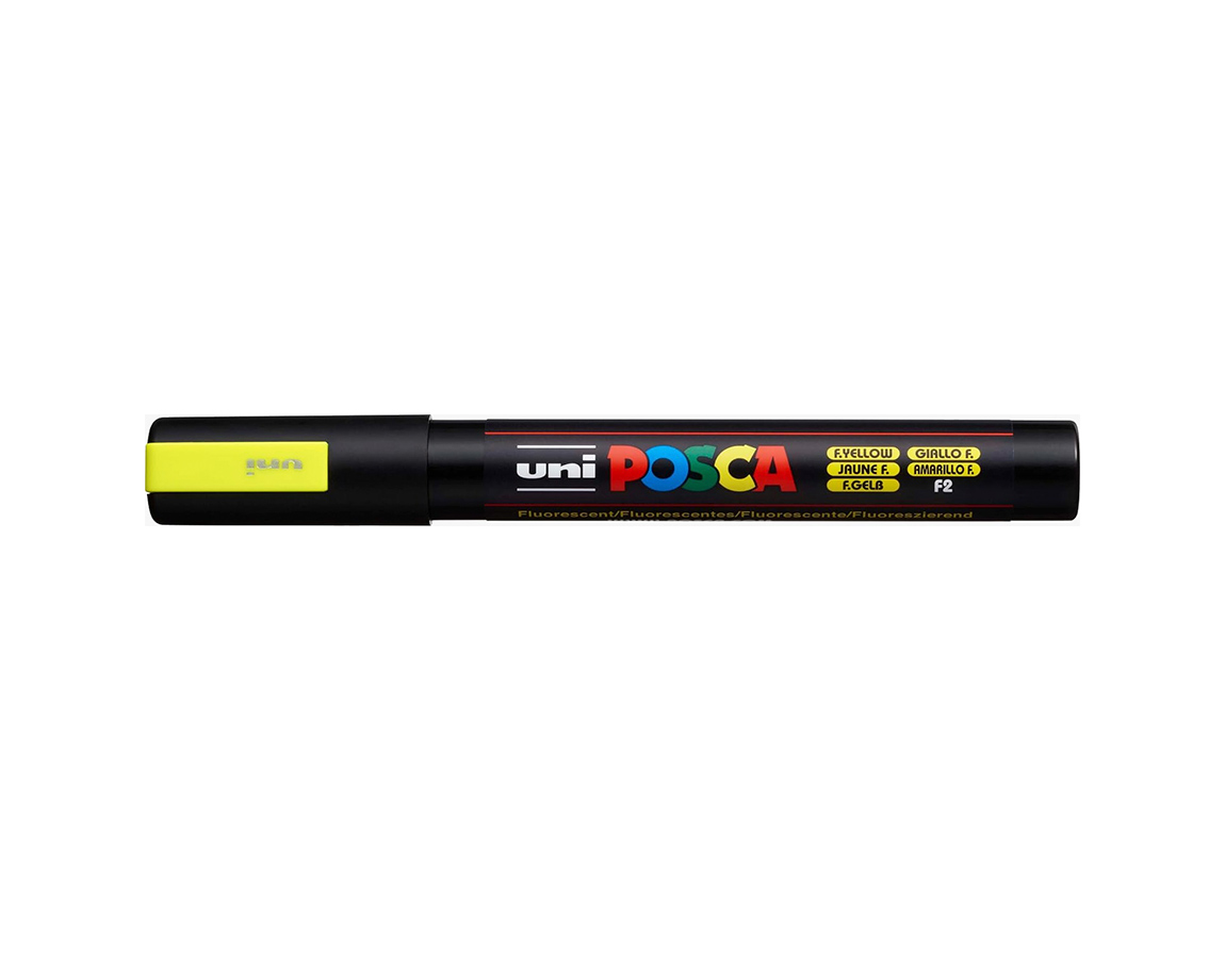 MARCADOR UNI POSCA PC-5M P. GRUESA x U. FLUO AMARILLO