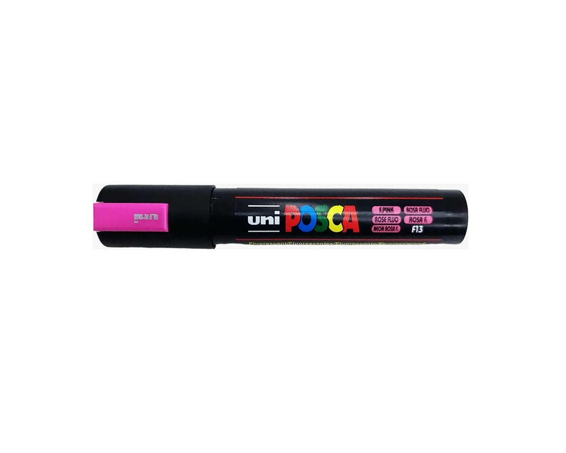 MARCADOR UNI POSCA PC-5M P. GRUESA x U. FLUO ROSA