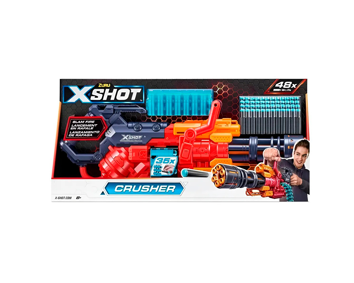 JUGUETE ZURU X-SHOT 7963 EXCEL CRUSHER 48 DARDOS