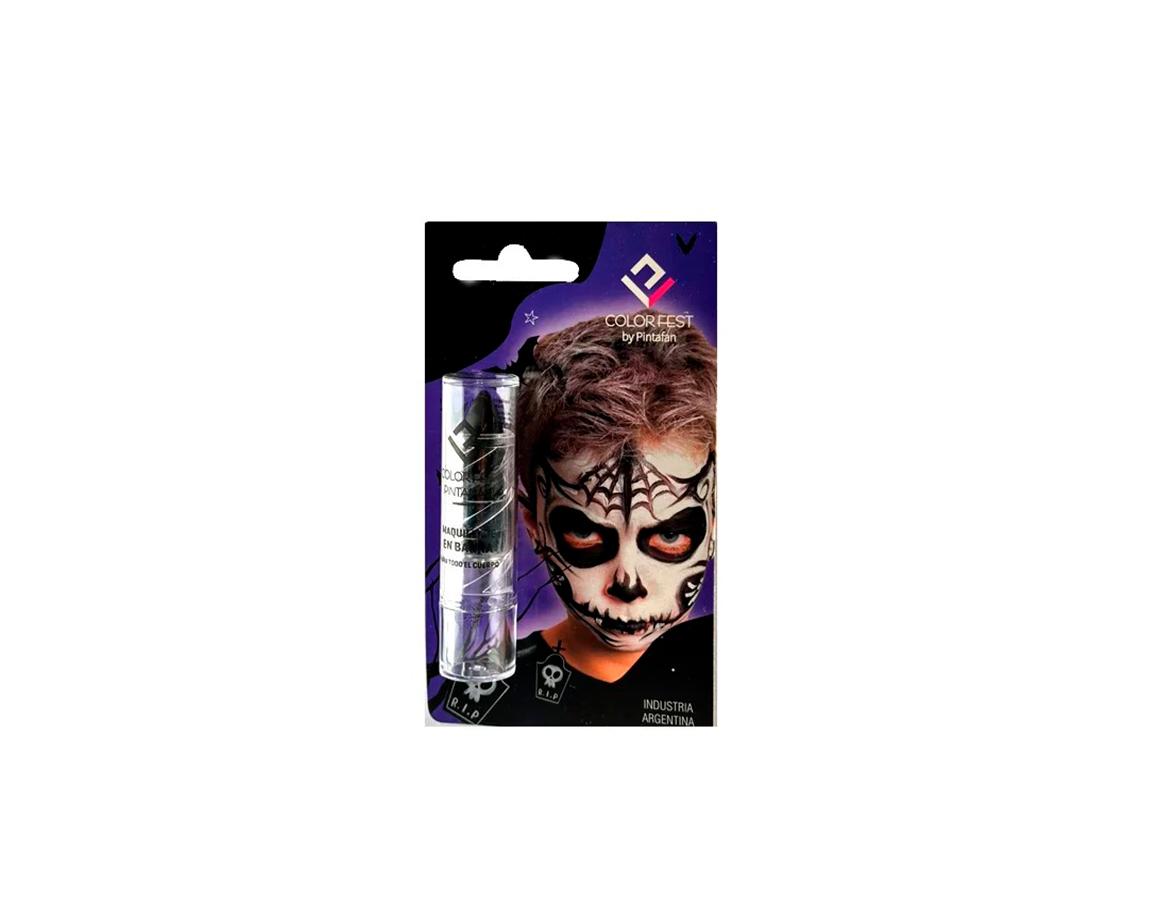 MAQUILLAJE PINTAFAN 771-02 EN BARRA BRILLANTE NEGRO
