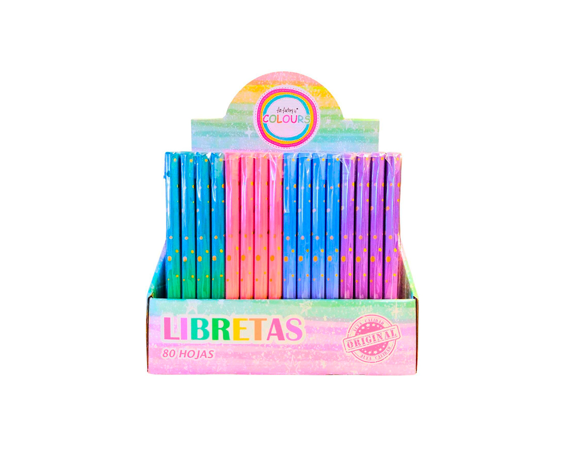 LIBRETA COLOURS 925014 DEGRADE PASTEL A5 80 HJS LISAS