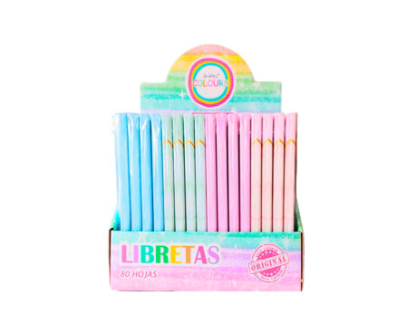 LIBRETA COLOURS 925020 MARMOL PASTEL A5 80 HJS RAYADAS
