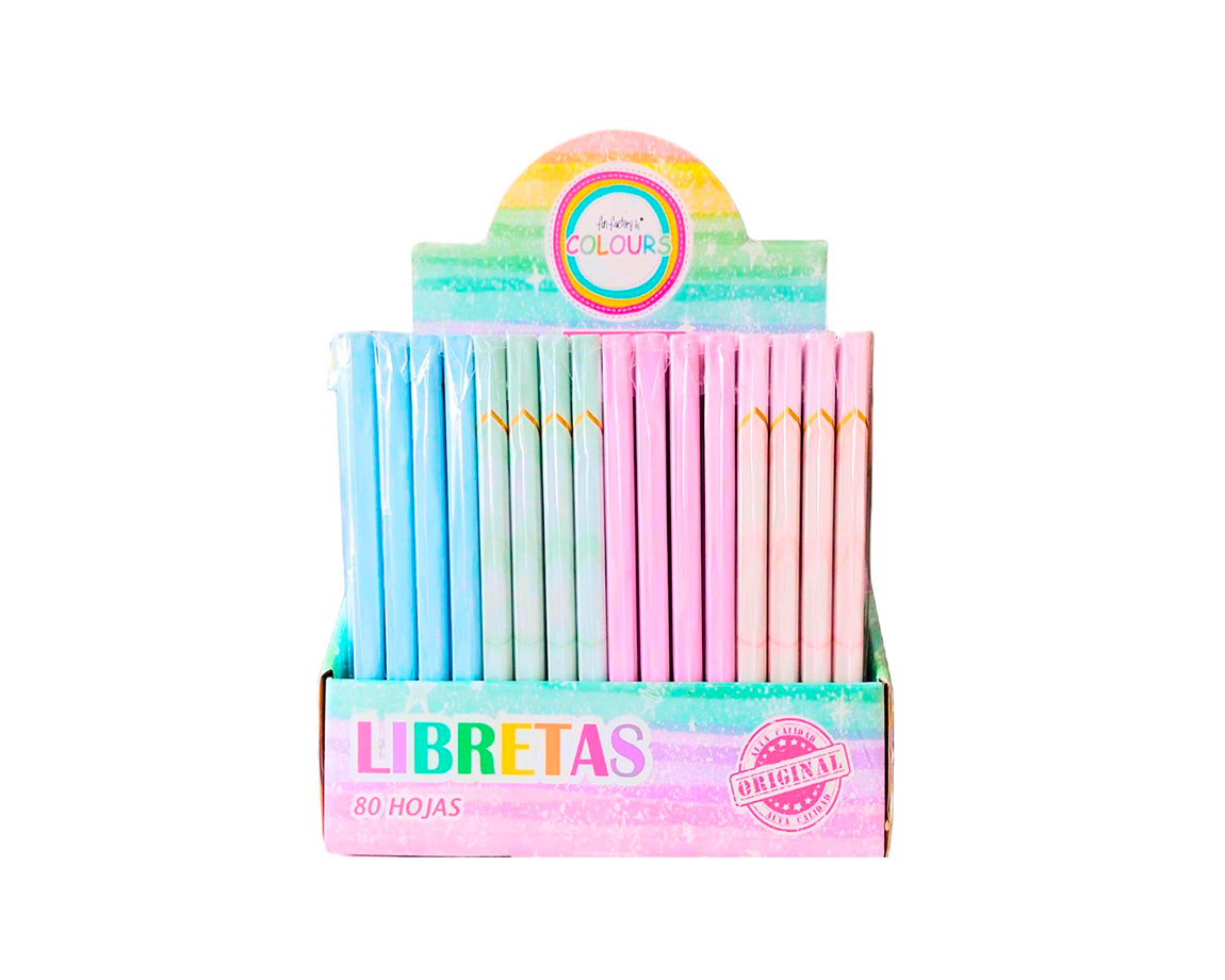 LIBRETA COLOURS 925020 MARMOL PASTEL A5 80 HJS RAYADAS