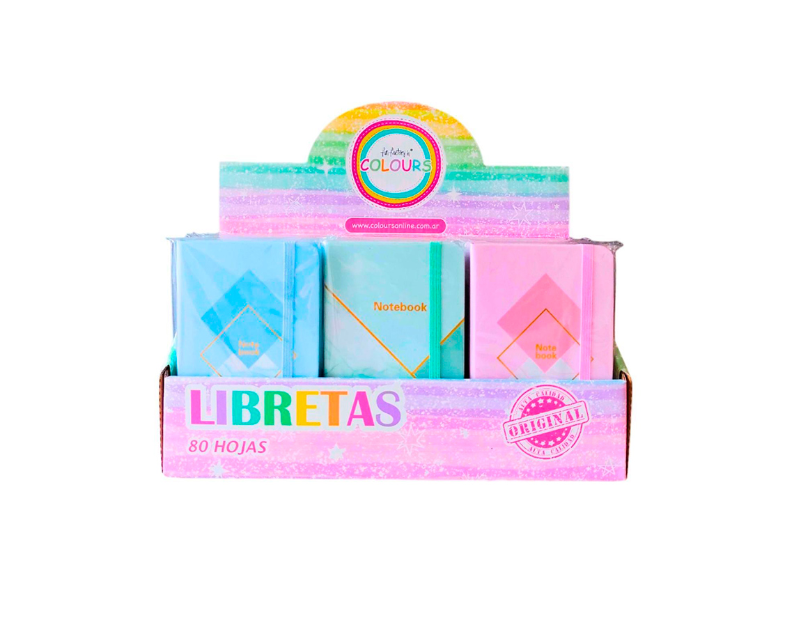 LIBRETA COLOURS 925019 MARMOL PASTEL A6 80 HJS RAYADAS