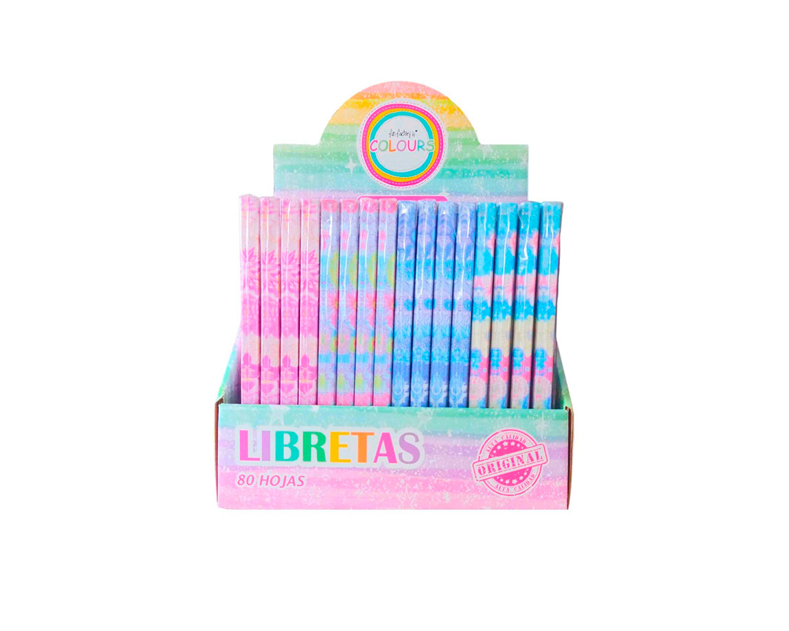 LIBRETA COLOURS 25023 FLORES A5 80 HJS RAYADAS