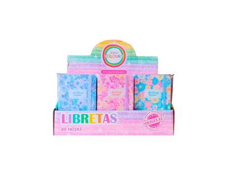 LIBRETA COLOURS 25022 FLORES A6 80 HJS RAYADAS