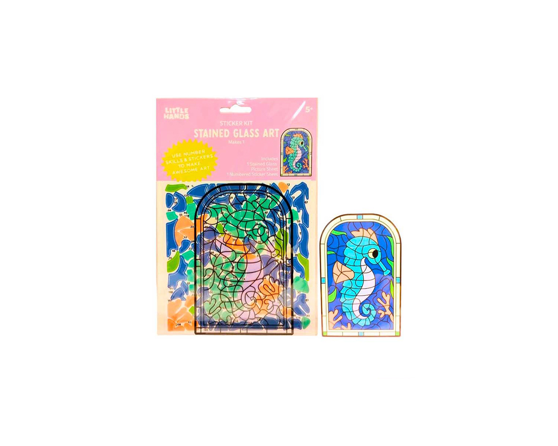 KIT COLOURS 169126 DE VITRAL CON STICKERS - CABALLITO DE MAR