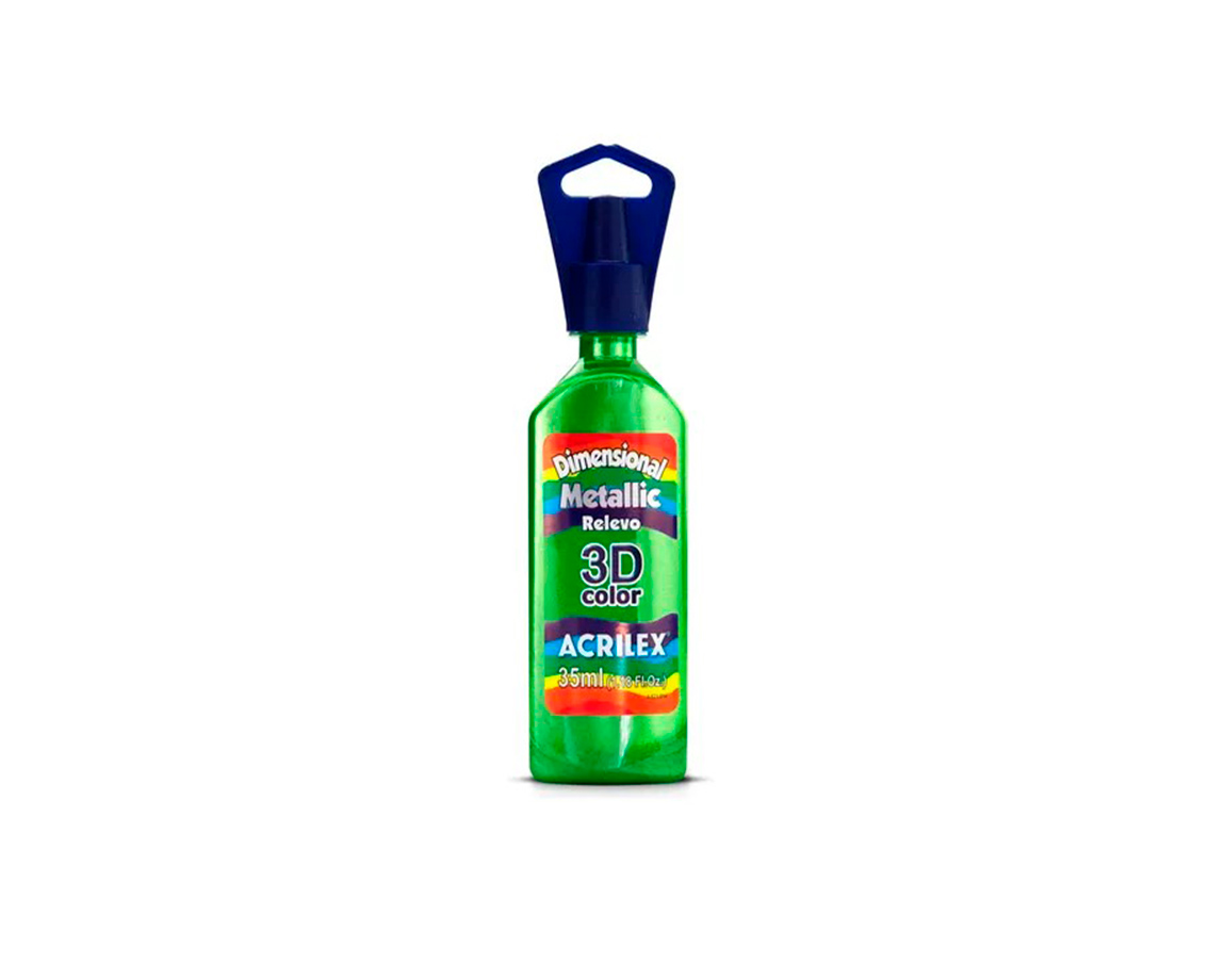 PINTURA ACRILEX DIMEN.METAL 873 VERDE KIWI 35ML.