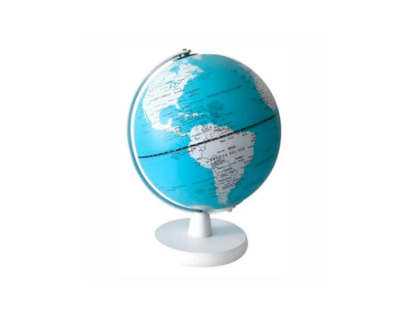 GLOBOS TERRAQUEOS ZEUS BASE MAD.BLANCA 20 CM C/LED