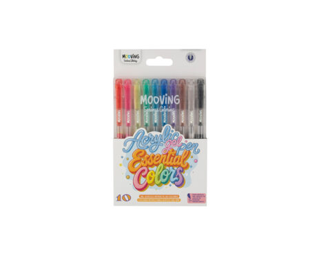 MARCADOR MOOVING COLORING 3121010 GEL ACRIL. RETRACTIL x 10 U.
