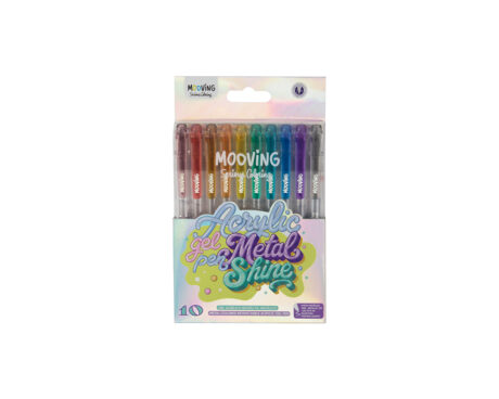 MARCADOR MOOVING COLORING 3121210 GEL ACRIL. RETRACTIL METAL x 10 U.