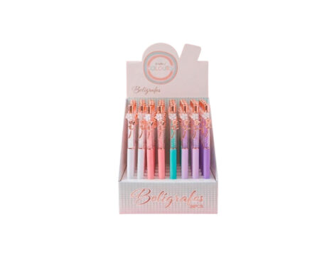 BOLIGRAFO COLOURS 29582 METAL PASTEL C/GIRO FLOR Y MOSTACILLA