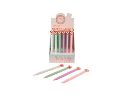 BOLIGRAFO COLOURS 29588 METAL GIRO C/CORAZON DORADO