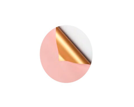 PAPEL REGALO COREANO 16521 02 BICOLOR DORADO ROSA 57cmx57cm