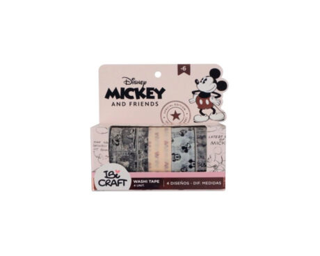 WASHI TAPE BOX 4 ROLLOS DE 4MTS MICKEY & FRIENDS
