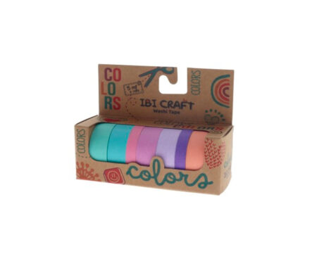 WASHI TAPE BOX 7 ROLLOS DE 5 MTS PASTEL