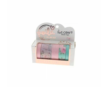 WASHI TAPE BOX 5 ROLLOS DE 4 MTS ROSES EDITION