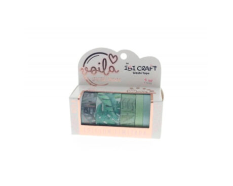 WASHI TAPE BOX 5 ROLLOS DE 4 MTS LEAVES EDITION