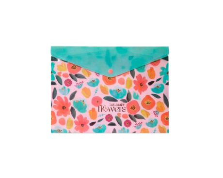 SOBRE PLASTICO C/BOTON A5 FLOWERS COLLECTION
