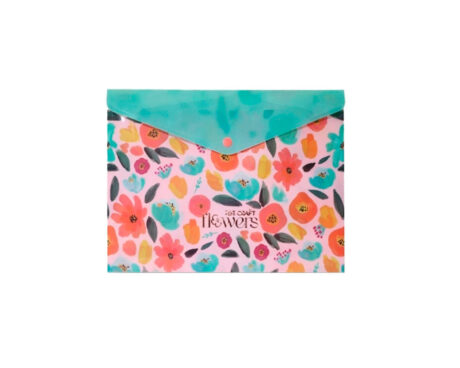 SOBRE PLASTICO C/BOTON A5 FLOWER