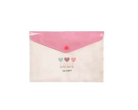 SOBRE PLASTICO C/BOTON A4 HEARTS