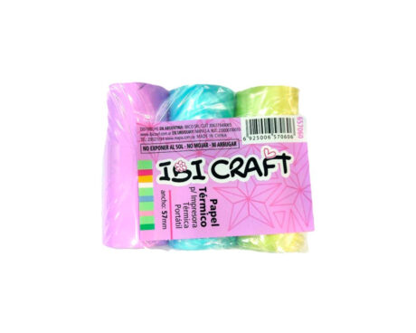PAPEL P/ IMPRESORA IBICRAFT SET PASTEL X 3 COL 4.5MT